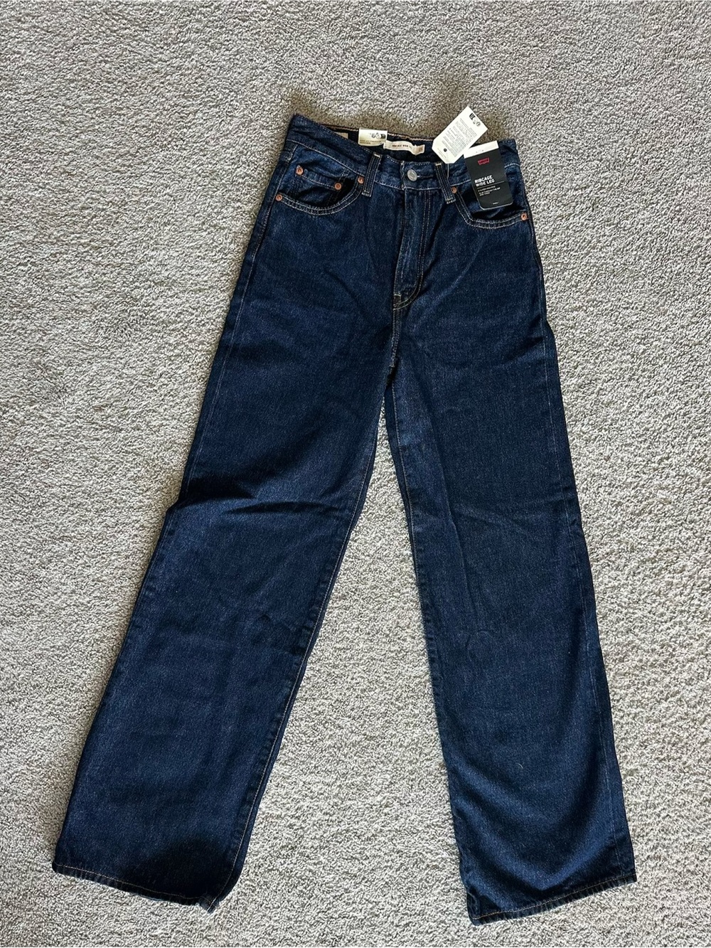 Levi's Women’s Ribcage Dark Navy Wide Leg Jeans 25/32